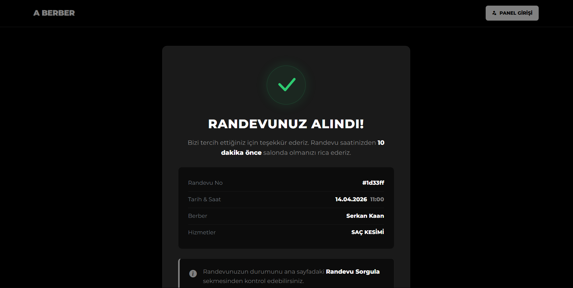Randevu Onaylandı
